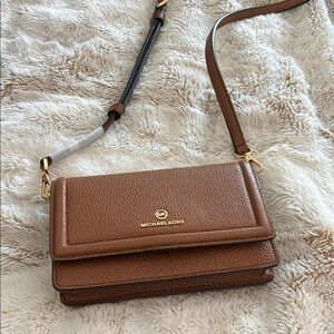 Michael Kors Brown Crossbody Bag with Gold Accents